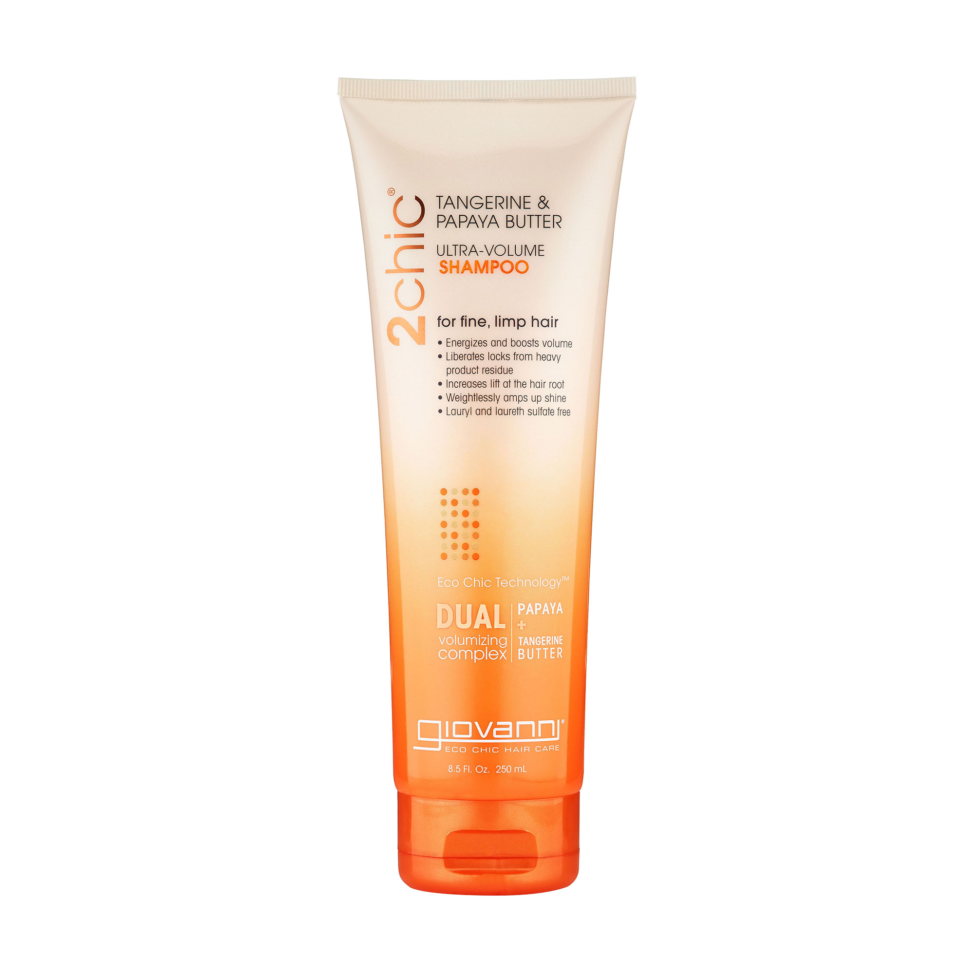 Шампунь Giovanni 2chic Ultra-Volume Shampoo Tangerine &amp; Papaya Butter для тонкого та ослабленого волосся, 250 мл